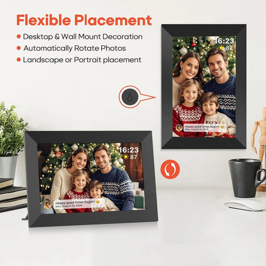 🖼️ Cornice Digitale WiFi 10.1" | Schermo IPS HD Touch | 32GB/64GB | App Frameo | Regalo Perfetto