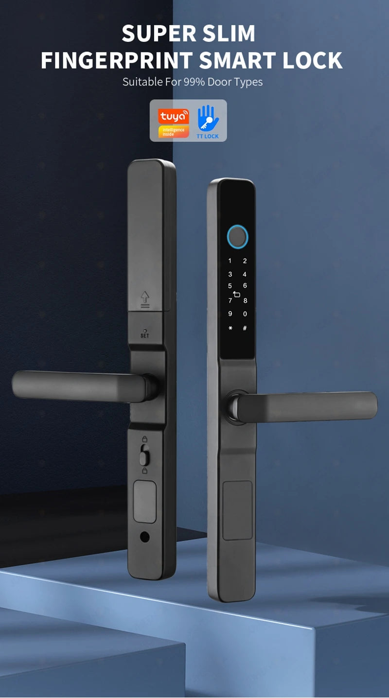 Serratura Intelligente TTLock — Impronta, Codice, RFID, App, Alexa — IP66 Alluminio per Porte