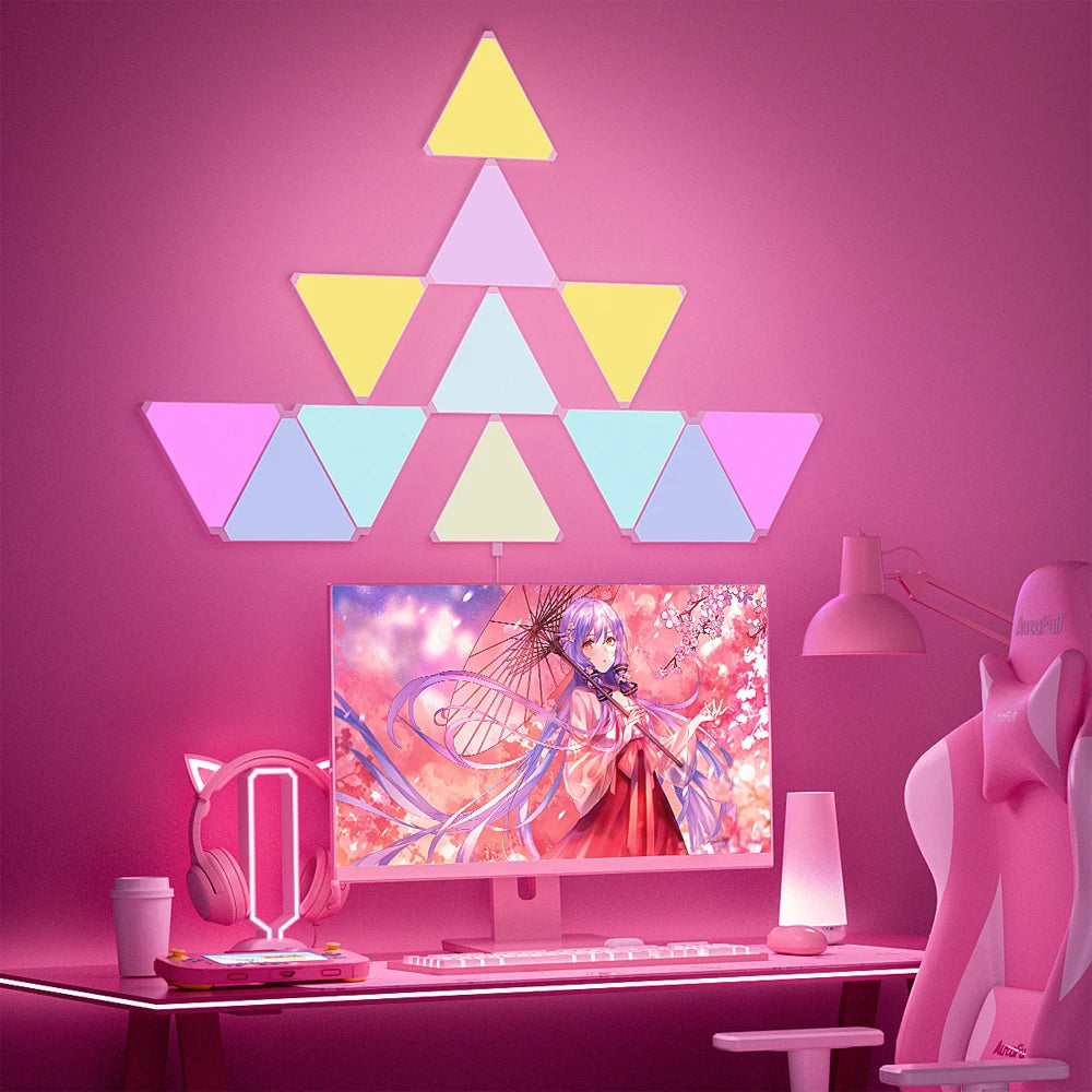 💡 Lámparas LED Triángulo RGB | WiFi & Bluetooth | Control por App | Decoración Gaming y Dormitorio