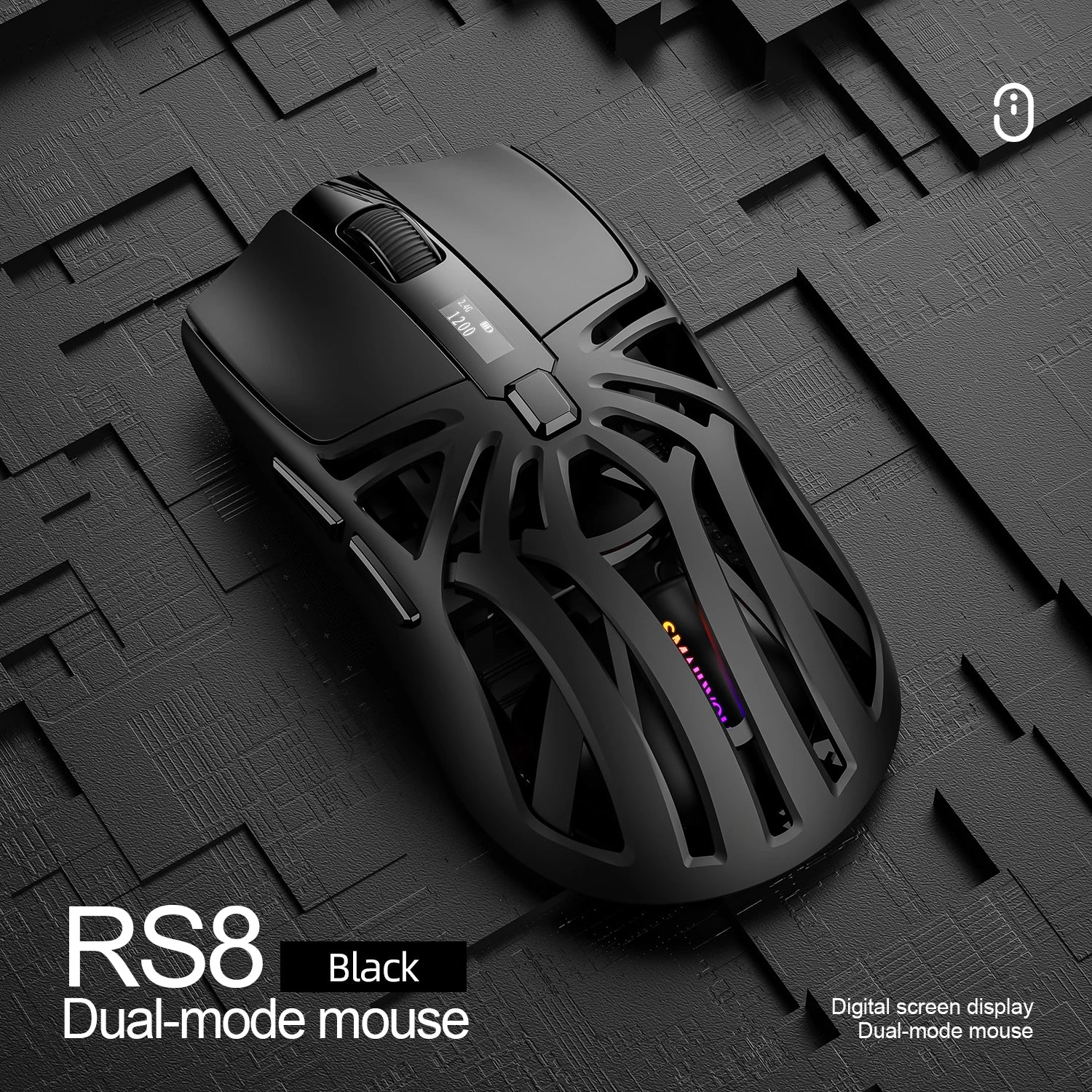 🖖️ Mouse Gaming SMAILWOLF RS8 | Bluetooth + 2.4G + Cavo | 10000 DPI | Retroilluminato | 8 Colori