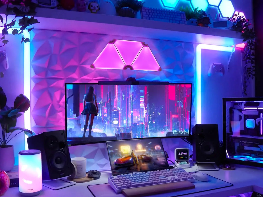 💡 Lámparas LED Triángulo RGB | WiFi & Bluetooth | Control por App | Decoración Gaming y Dormitorio
