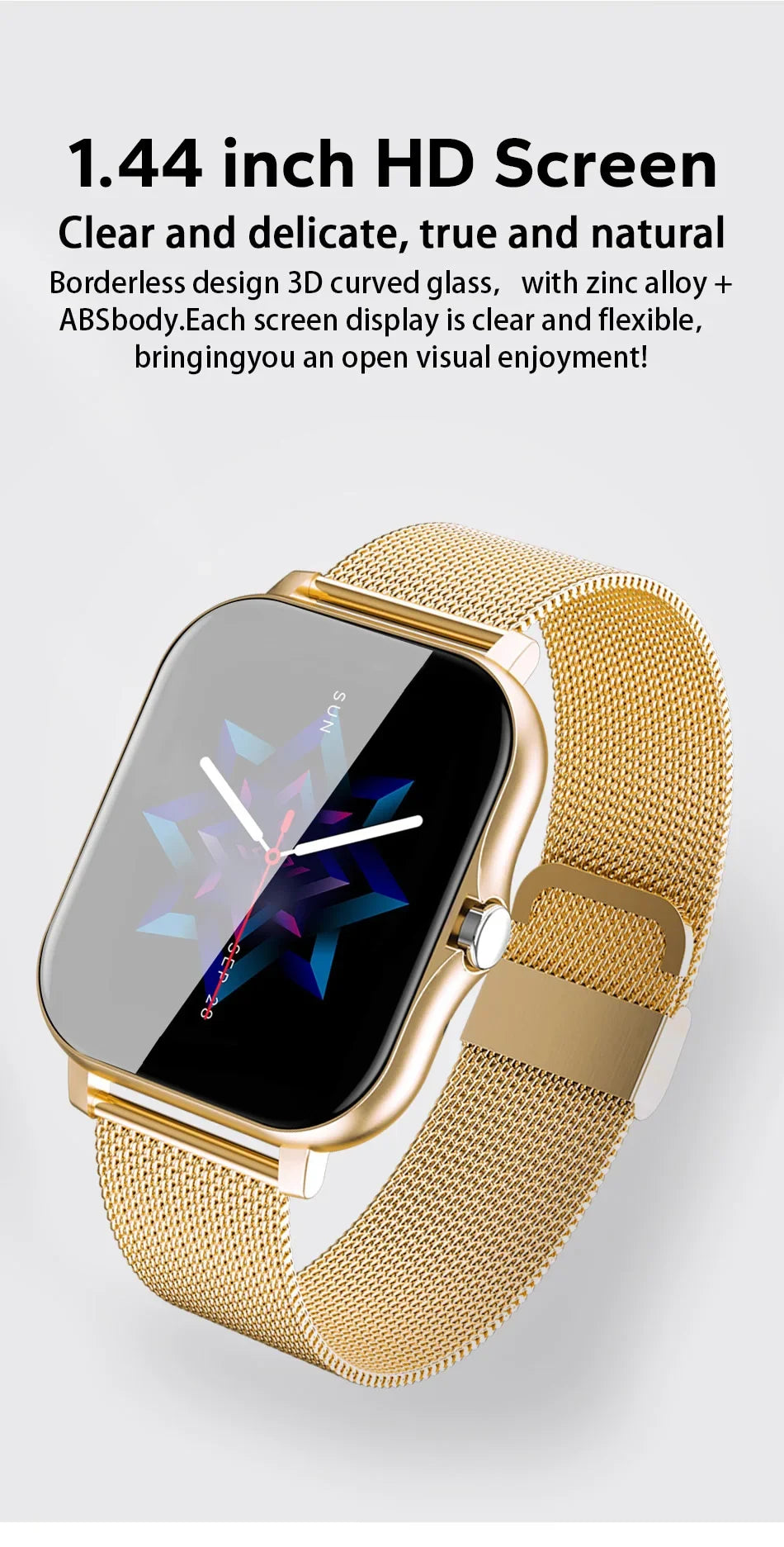 ⌚ Smartwatch Bluetooth con Chiamate | Schermo Touch 1.44" | Ricarica Magnetica | 8 Colori
