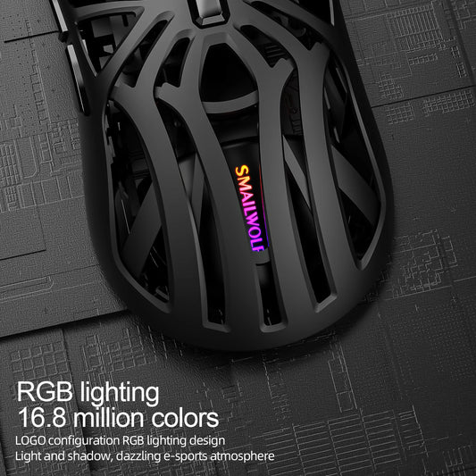 🖖️ Mouse Gaming SMAILWOLF RS8 | Bluetooth + 2.4G + Cavo | 10000 DPI | Retroilluminato | 8 Colori