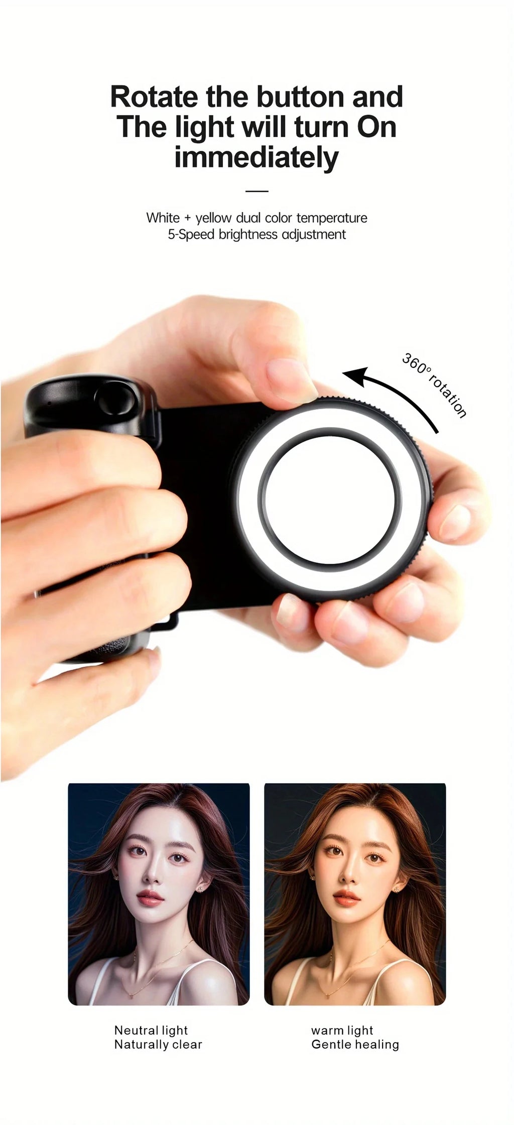 📸 Grip MagSafe con luz de relleno + control remoto Bluetooth | Selfies y contenido sin vibraciones