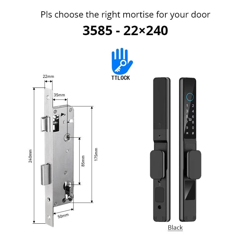Serratura Intelligente TTLock — Impronta, Codice, RFID, App, Alexa — IP66 Alluminio per Porte
