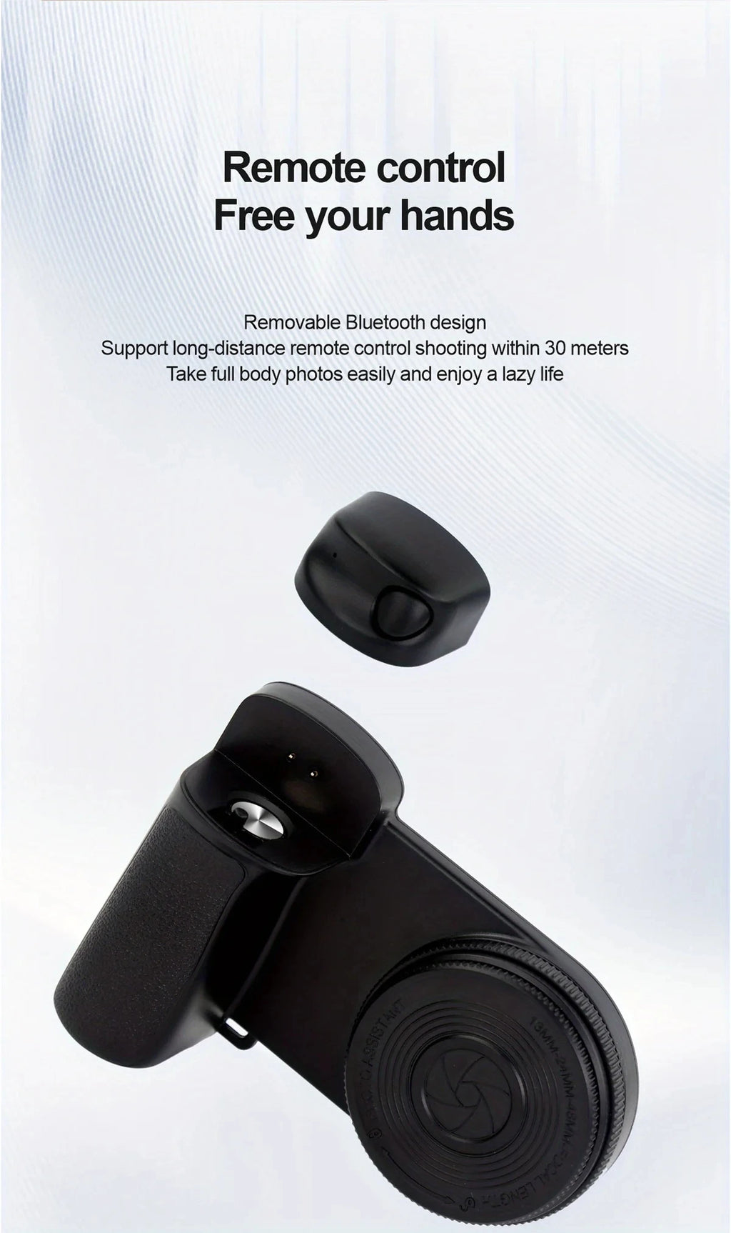 📸 Grip MagSafe con luz de relleno + control remoto Bluetooth | Selfies y contenido sin vibraciones