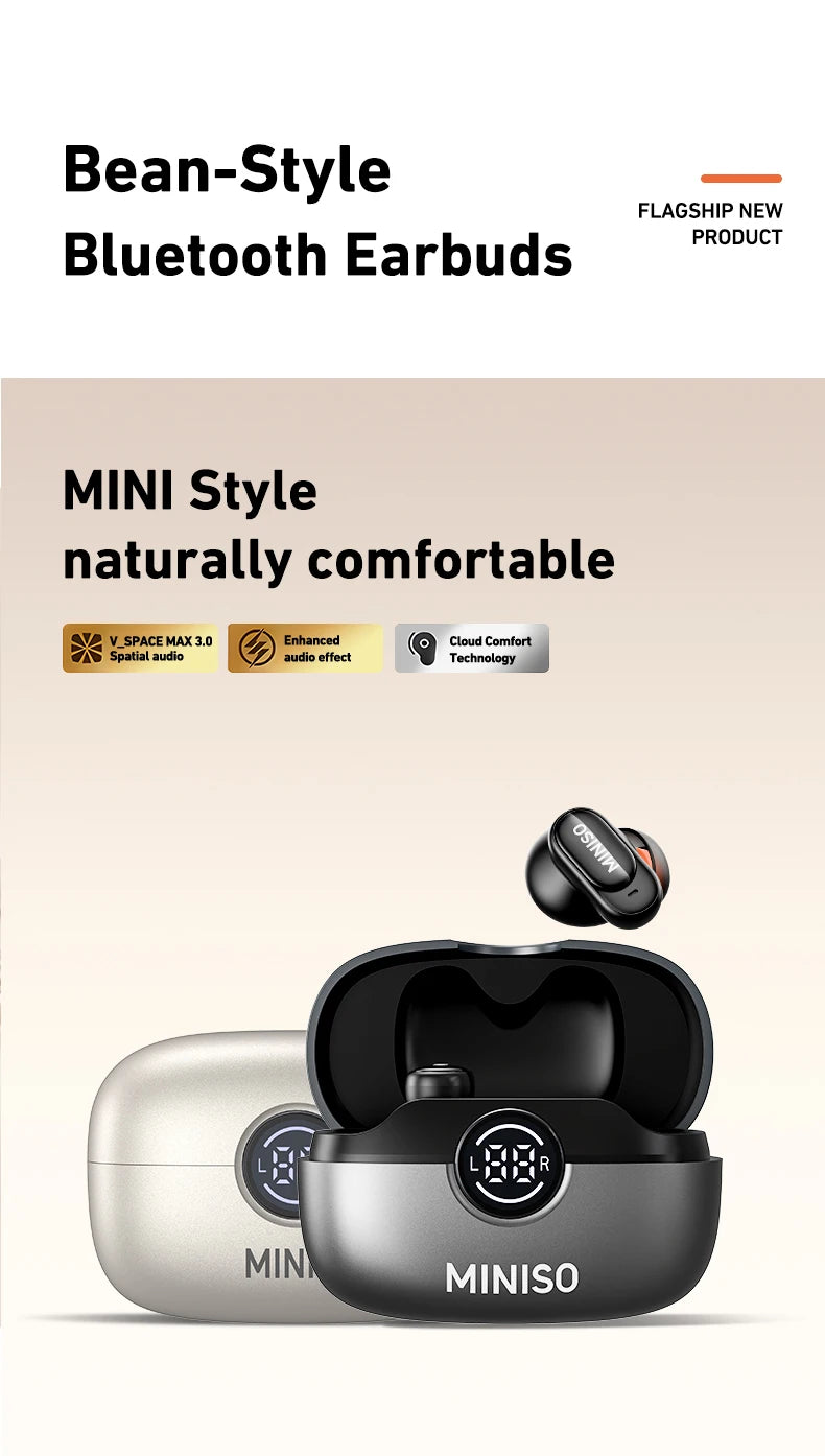 Auricolari Bluetooth TWS MINISO MS105 — In-Ear Wireless con Custodia di Ricarica