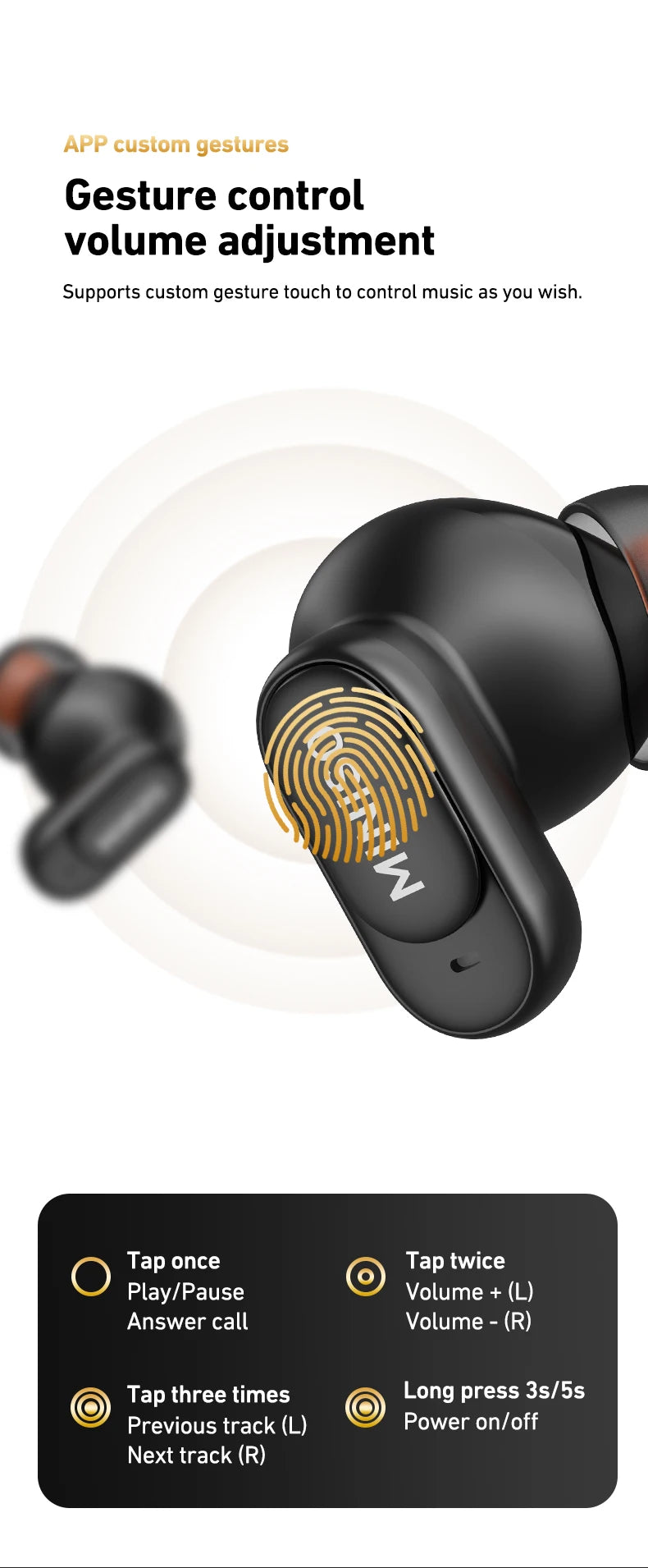Auricolari Bluetooth TWS MINISO MS105 — In-Ear Wireless con Custodia di Ricarica
