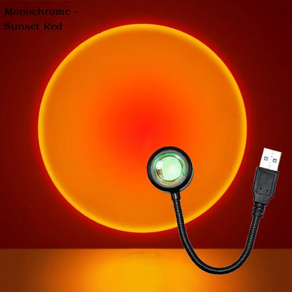 ✨ Lampada LED Proiettore Sunset RGB | Luce Notturna Arcobaleno | USB | Decorazione & Fotografia