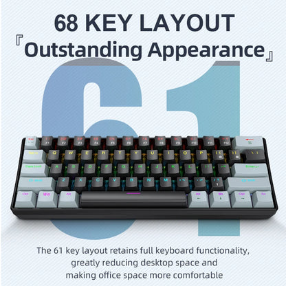 ⌨️ Tastiera Meccanica APAYADO K61 Mini 60% | RGB Phantom | Switch Rosso & Blu | Gaming & Ufficio