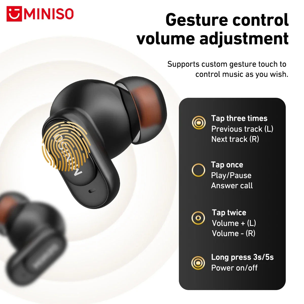 Auricolari Bluetooth TWS MINISO MS105 — In-Ear Wireless con Custodia di Ricarica