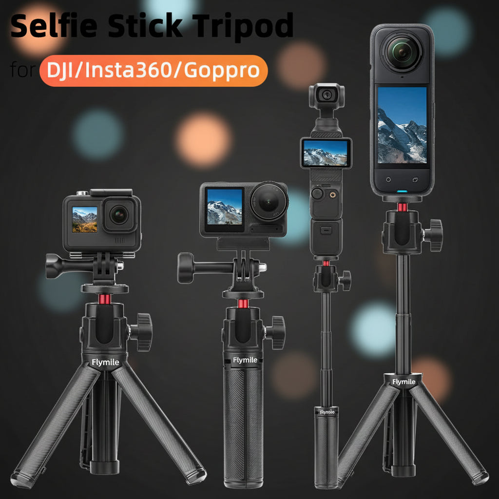 Selfie Stick Treppiede per DJI Osmo Pocket 4/3, Action 5/4, Insta360 X4/X3, GoPro – Magazzino Italia | Consegna Rapida