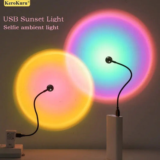 ✨ Lampada LED Proiettore Sunset RGB | Luce Notturna Arcobaleno | USB | Decorazione & Fotografia