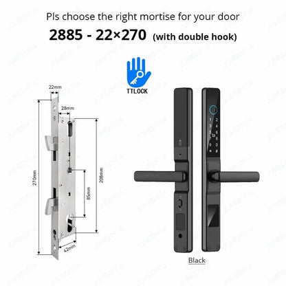 Serratura Intelligente TTLock — Impronta, Codice, RFID, App, Alexa — IP66 Alluminio per Porte