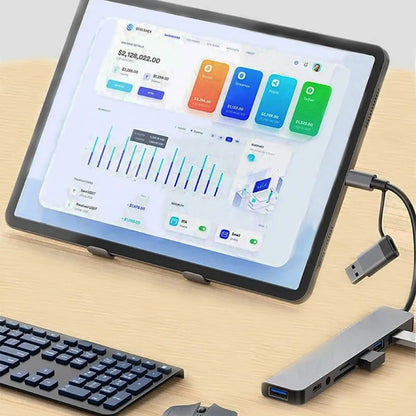 Hub USB-C 8 in 1 — 2x USB 3.0, 2x USB 2.0, USB-C, Lettore TF/SD — Compatibile con MacBook e PC