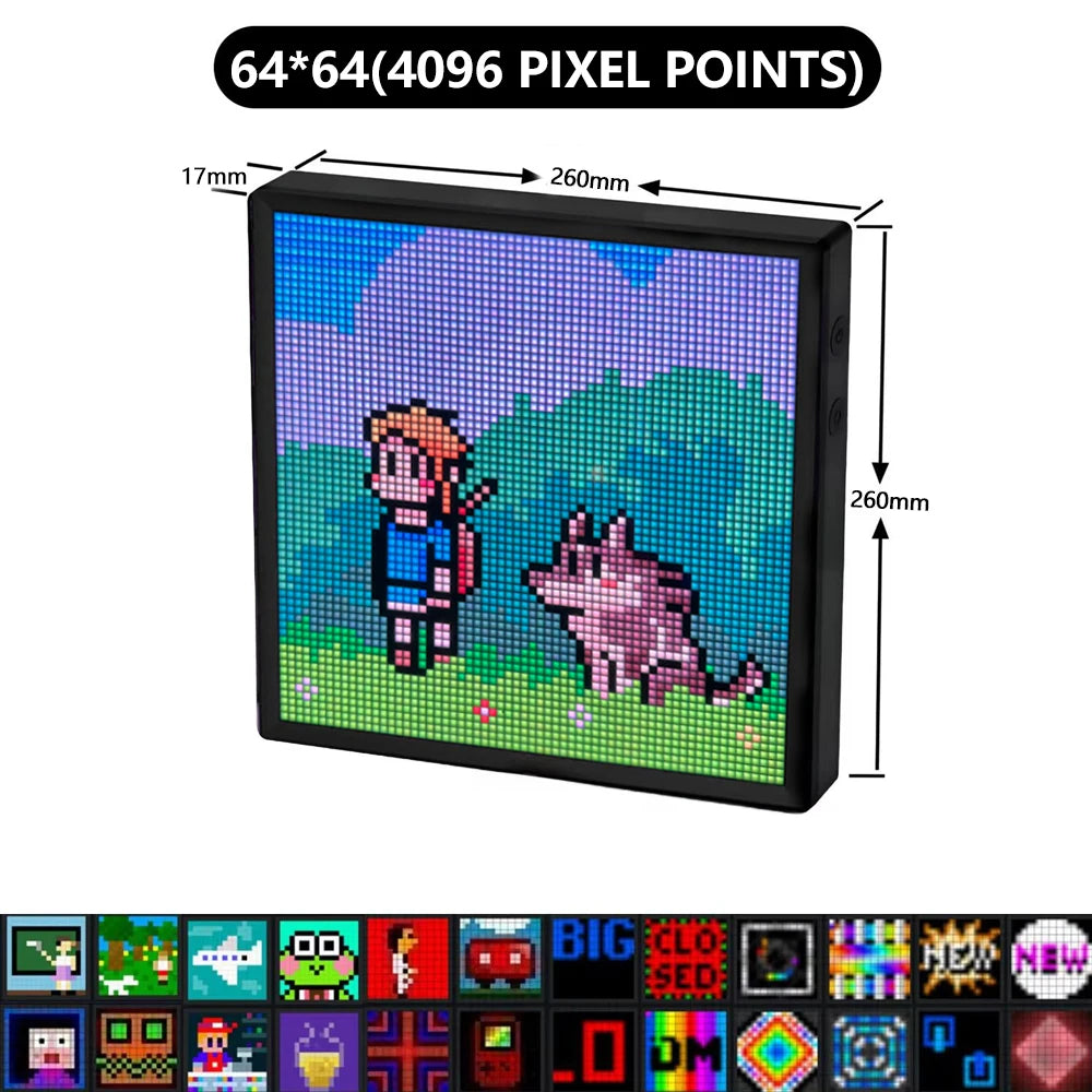 🎮 Schermo LED Pixel Matrix RGB | 32x32 / 64x64 | Bluetooth & App | Decorazione Gaming & Anime