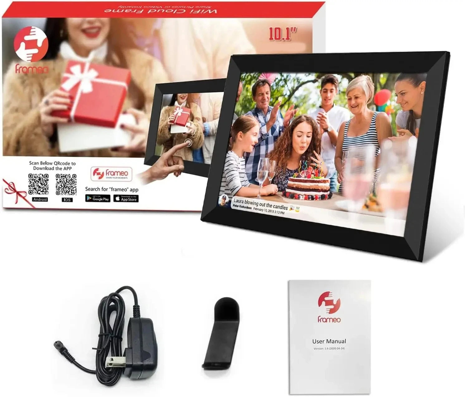 🖼️ Cornice Digitale WiFi 10.1" | Schermo IPS HD Touch | 32GB/64GB | App Frameo | Regalo Perfetto