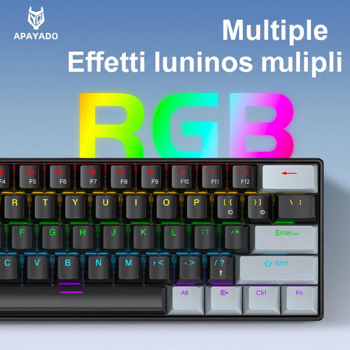 ⌨️ Tastiera Meccanica APAYADO K61 Mini 60% RGB