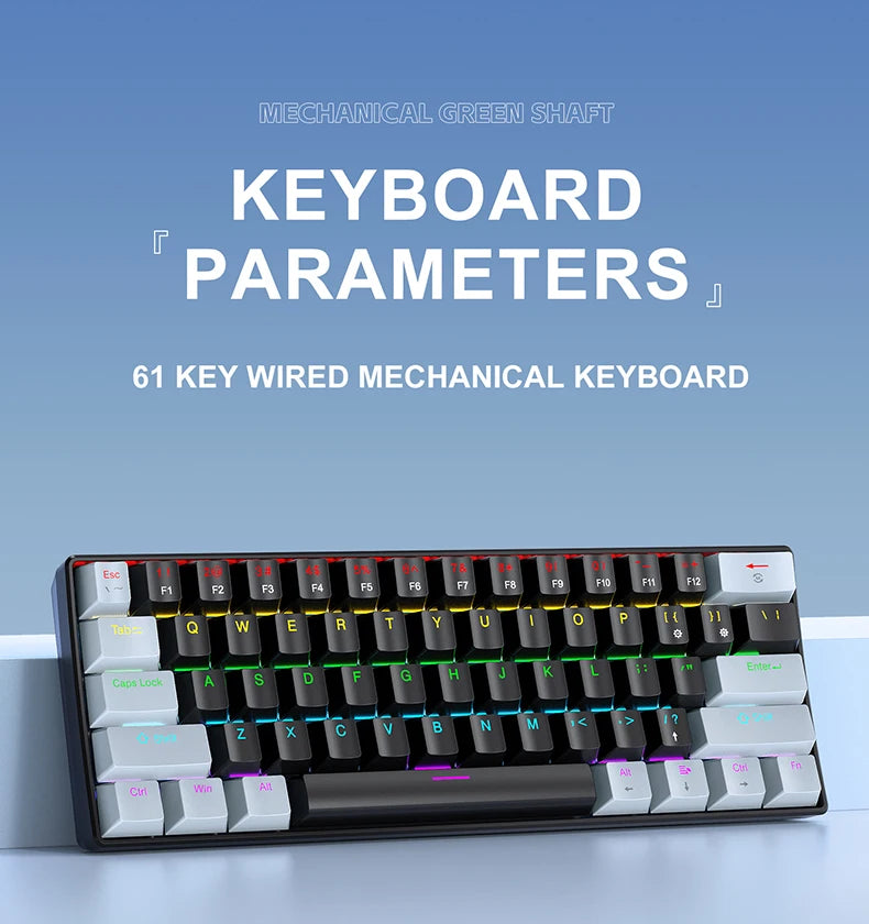 ⌨️ Tastiera Meccanica APAYADO K61 Mini 60% | RGB Phantom | Switch Rosso & Blu | Gaming & Ufficio