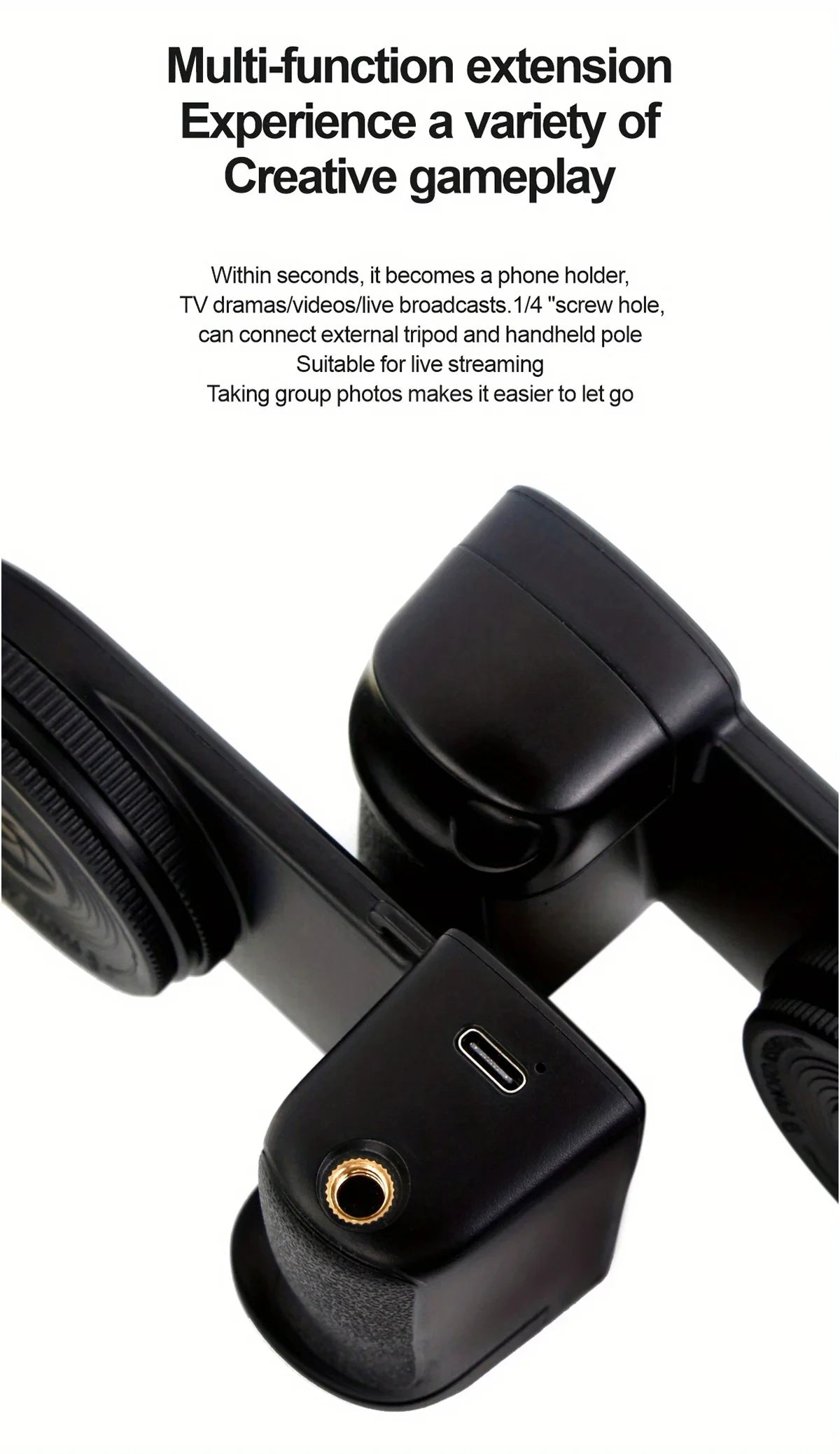 📸 Grip MagSafe con luz de relleno + control remoto Bluetooth | Selfies y contenido sin vibraciones