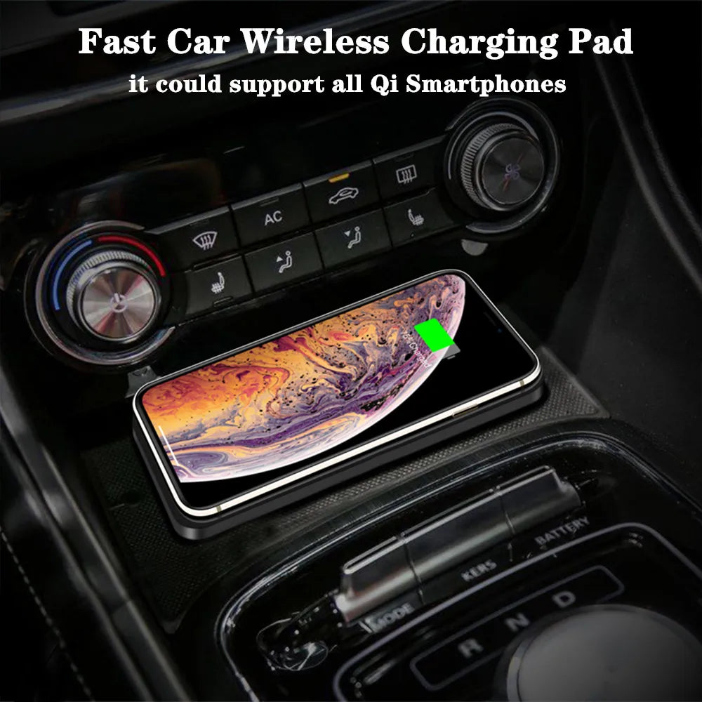 🚗 Caricatore Wireless per Auto 15W | Tappetino Antiscivolo | USB & USB-C | iPhone & Android