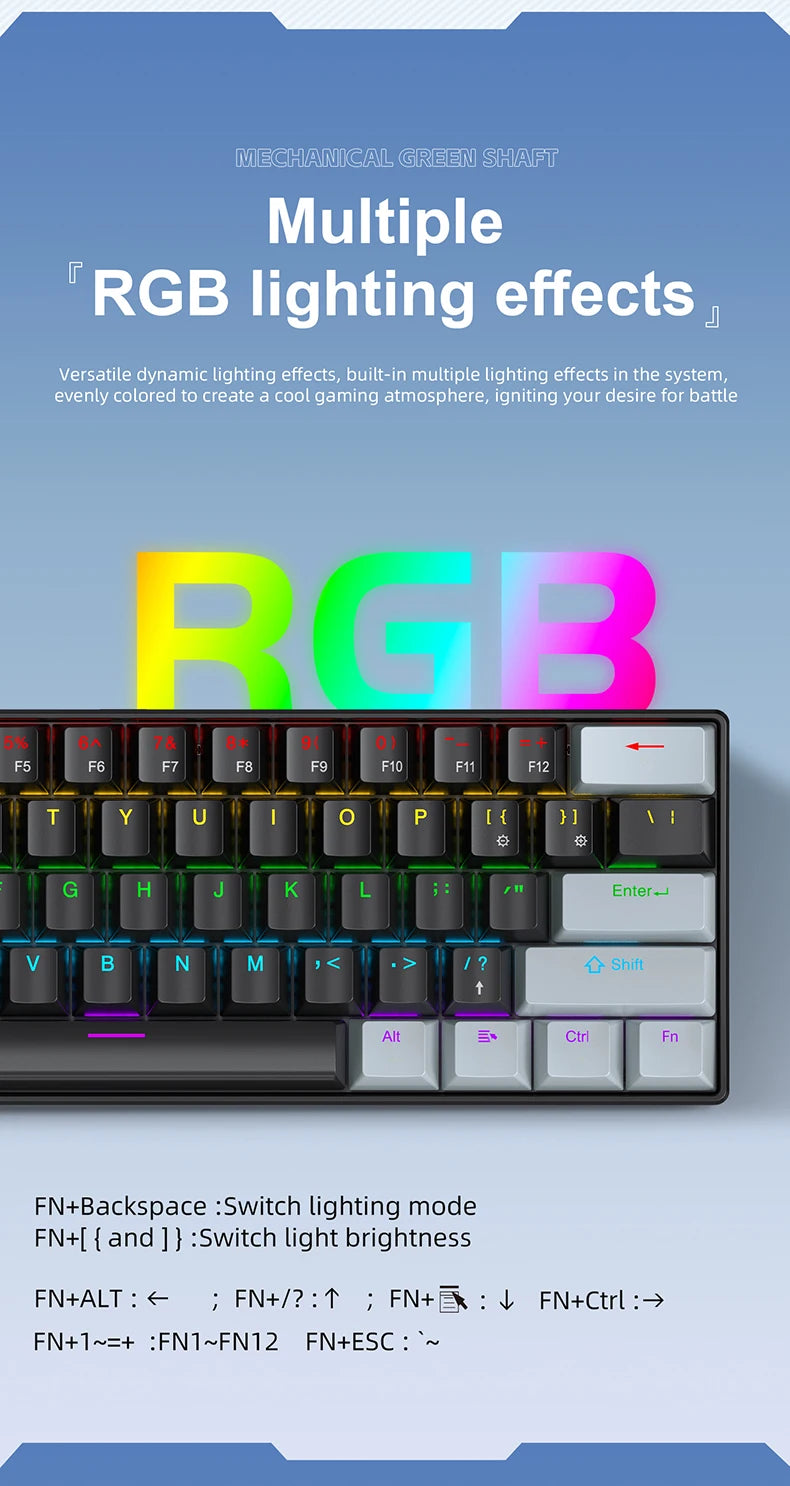 ⌨️ Tastiera Meccanica APAYADO K61 Mini 60% | RGB Phantom | Switch Rosso & Blu | Gaming & Ufficio