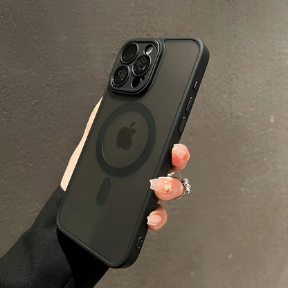 Cover MagSafe Matte Armor iPhone 11 al 17 / Air / Pro / Max — Ricarica Wireless, Antiurto