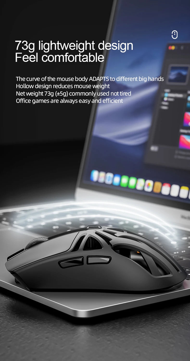 🖖️ Mouse Gaming SMAILWOLF RS8 | Bluetooth + 2.4G + Cavo | 10000 DPI | Retroilluminato | 8 Colori
