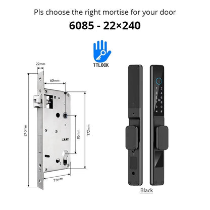 Serratura Intelligente TTLock — Impronta, Codice, RFID, App, Alexa — IP66 Alluminio per Porte