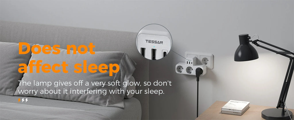 🔌 Regleta TESSAN 6 en 1 | 3 Enchufes UE + USB-A + USB-C | Hogar y Oficina | Certificado CE