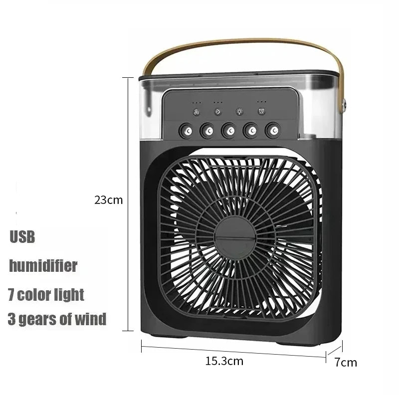 ❄️ Ventilatore Portatile 3 in 1 | Aria Condizionata + Umidificatore + Luce LED 7 Colori | USB | Casa e Ufficio