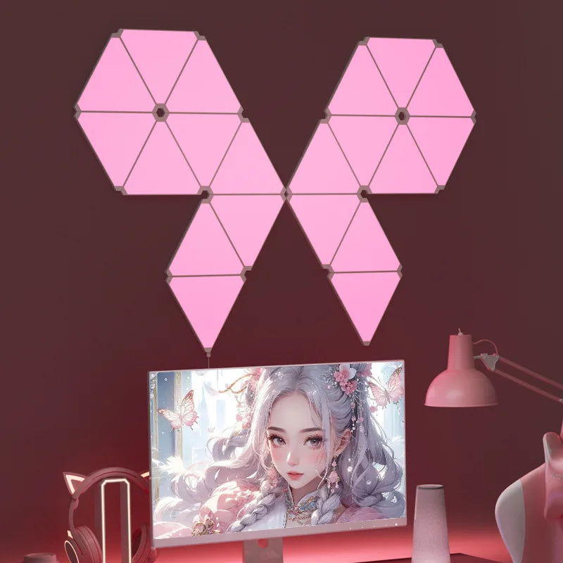 💡 Lámparas LED Triángulo RGB | WiFi & Bluetooth | Control por App | Decoración Gaming y Dormitorio