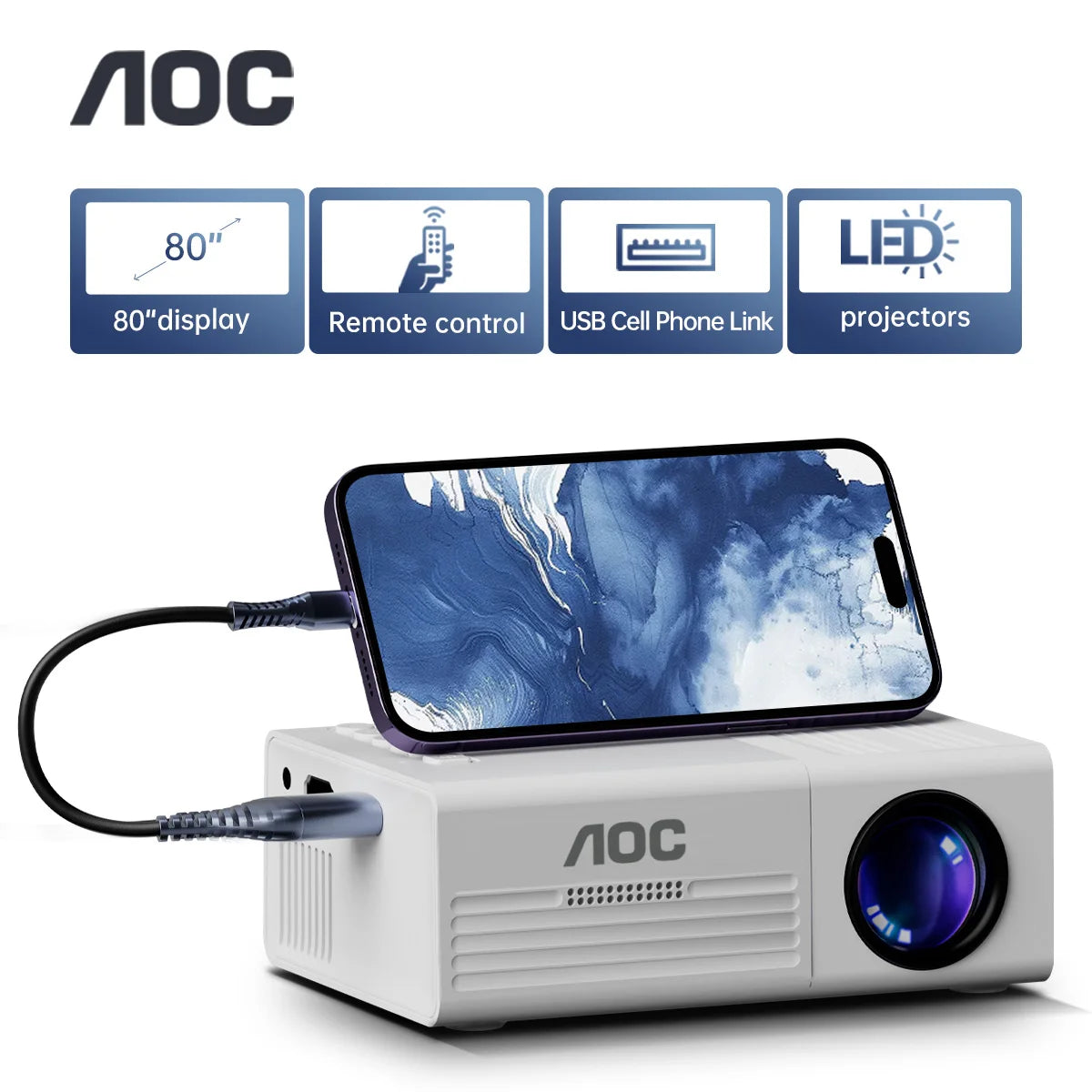🎬 Proyector Portátil Mini | Full HD 1080p | WiFi y Bluetooth | Altavoz Integrado | Cine en Casa