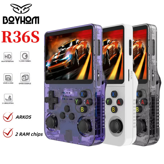 Console Retro Portatile BOYHOM R36S — ARKOS 2.0, Schermo IPS 3.5", 15.000+ Giochi, 64G/128G
