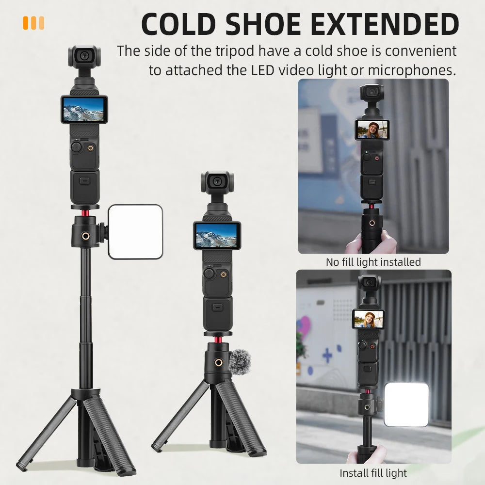 Selfie Stick Treppiede per DJI Osmo Pocket 4/3, Action 5/4, Insta360 X4/X3, GoPro – Magazzino Italia | Consegna Rapida