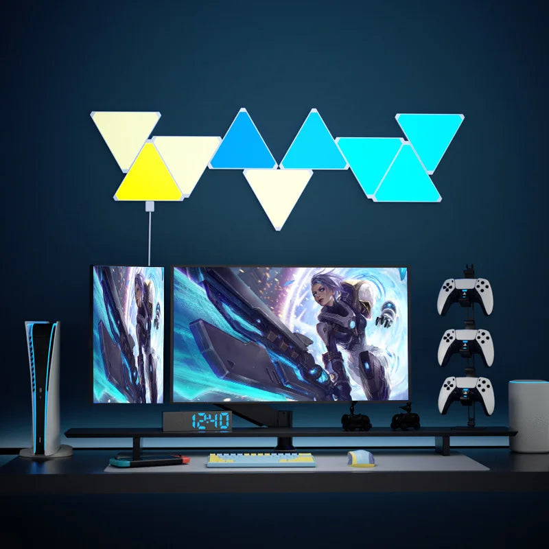 💡 Lámparas LED Triángulo RGB | WiFi & Bluetooth | Control por App | Decoración Gaming y Dormitorio