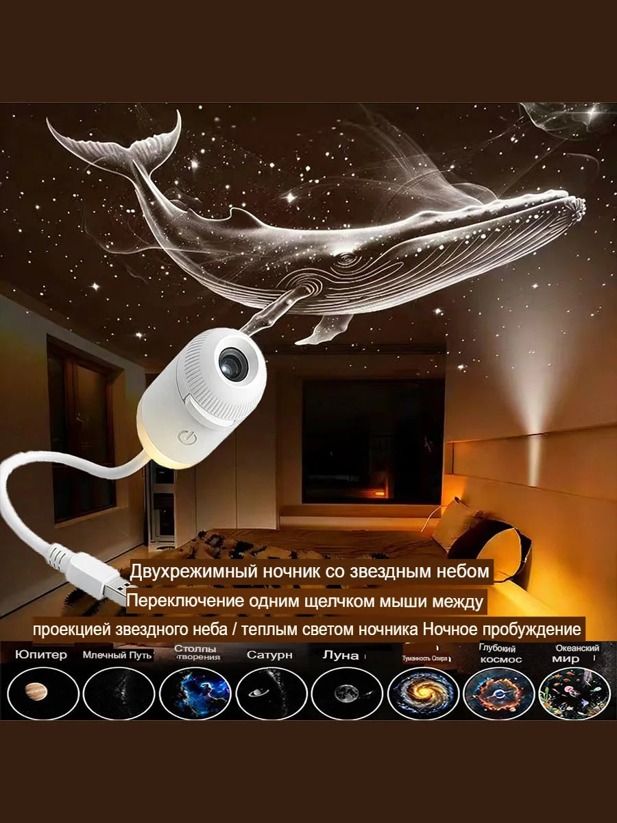 ✨ Proiettore Galassia Mini USB | Luce Notturna Cielo Stellato | Decorazione Camera & Regalo