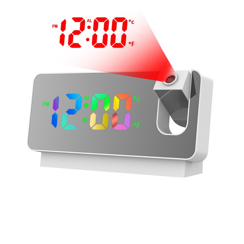 Sveglia con Proiezione LED – Doppio Display, Controllo Vocale e Luminosità Regolabile